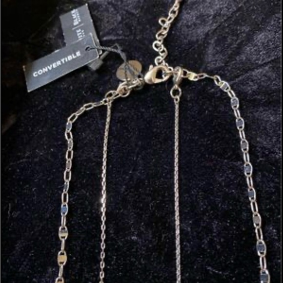 2 in 1 BEAUTIFUL NWT WHBM CONVERTIBLE DOUBLE PENDANT NECKLACE. Silver tone. - Picture 5 of 8